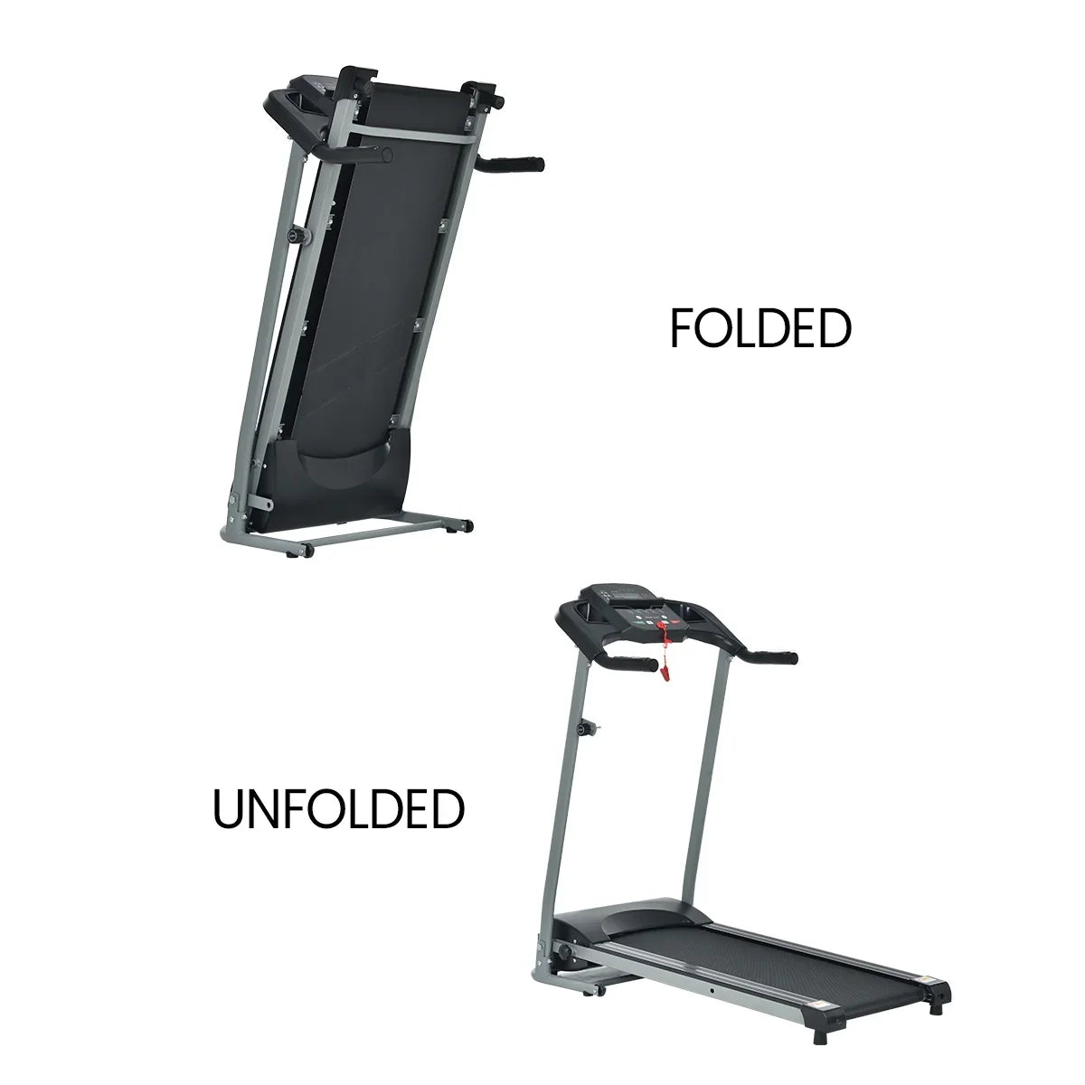 Relife Folding Treadmill with Device Holder + Bottle Hold, Electric Treadmill with 40” x 14” Running Belt, Heart Rate Monitor, Easy Assembly, 1.5HP, Compact Style for Home