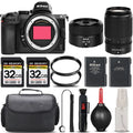Nikon Z5 Mirrorless with 50-250mm f/4.5-6.3 VR Lens + 28mm f/2.8 Lens + 64GB Storage + UV Filter + Backup Battery + Case + Cleaning Kit - International Version
