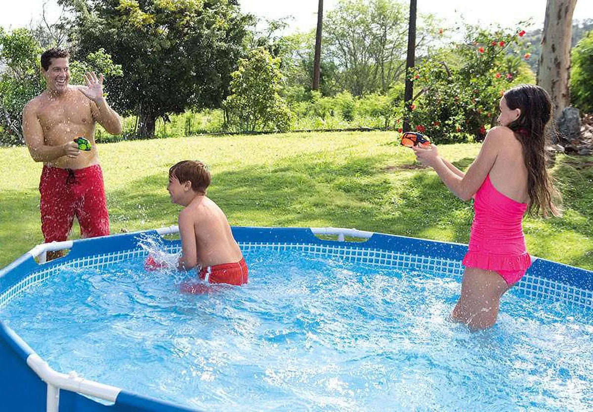 Intex 10ft x 30in Metal Frame Swimming Pool with Filter Pump Kokido B-VAC Vacuum