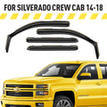 AEROGUYS In-Channel Window Deflectors Extra Long-lasting Window Visors Rain Guards Fit for Chevrolet (Chevy) Silverado 1500 2014-2018 Crew Cab, Sun Visors, Wind Vent Visors, Truck Accessories -4pcs. AG0421