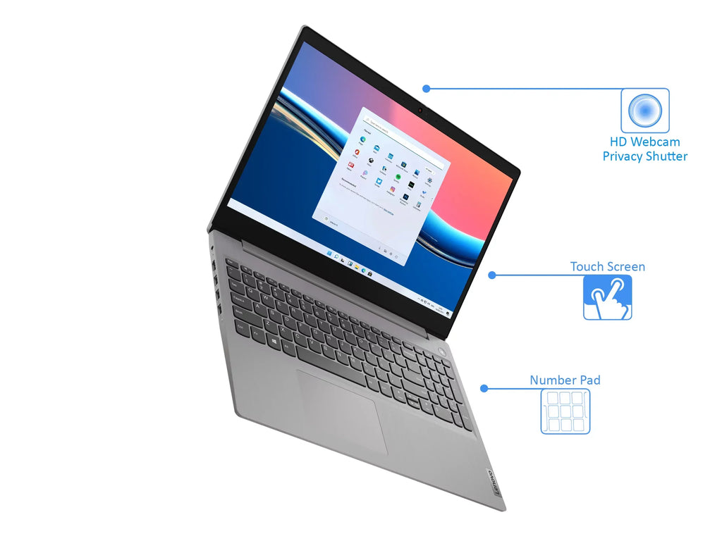 Lenovo IdeaPad 3 Laptop, 15.6" HD Touch Display, Intel Core i3-1115G4 Upto 4.1GHz, 8GB RAM, 1TB NVMe SSD, HDMI, Card Reader, Wi-Fi, Bluetooth, Windows 11 Home S