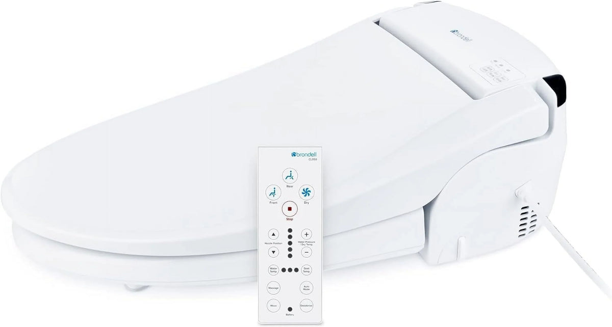 Pre-Owned Brondell Bidet CL950 Round Bidet Toilet Seat - WHITE (Fair)