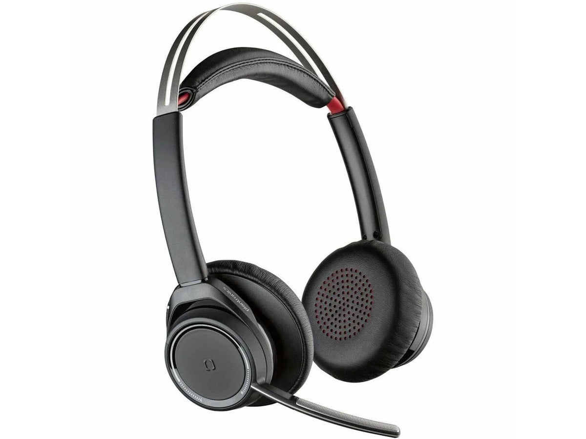 Poly Voyager Focus B825 UC Headset - Google Assistant, Siri - Stereo - USB Type A - Wired/Wireless - Bluetooth - 98.4 ft - 32 Ohm - 20 Hz - 20 kHz - Over-the-head - Binaural - Ear-cup - MEMS Techno...