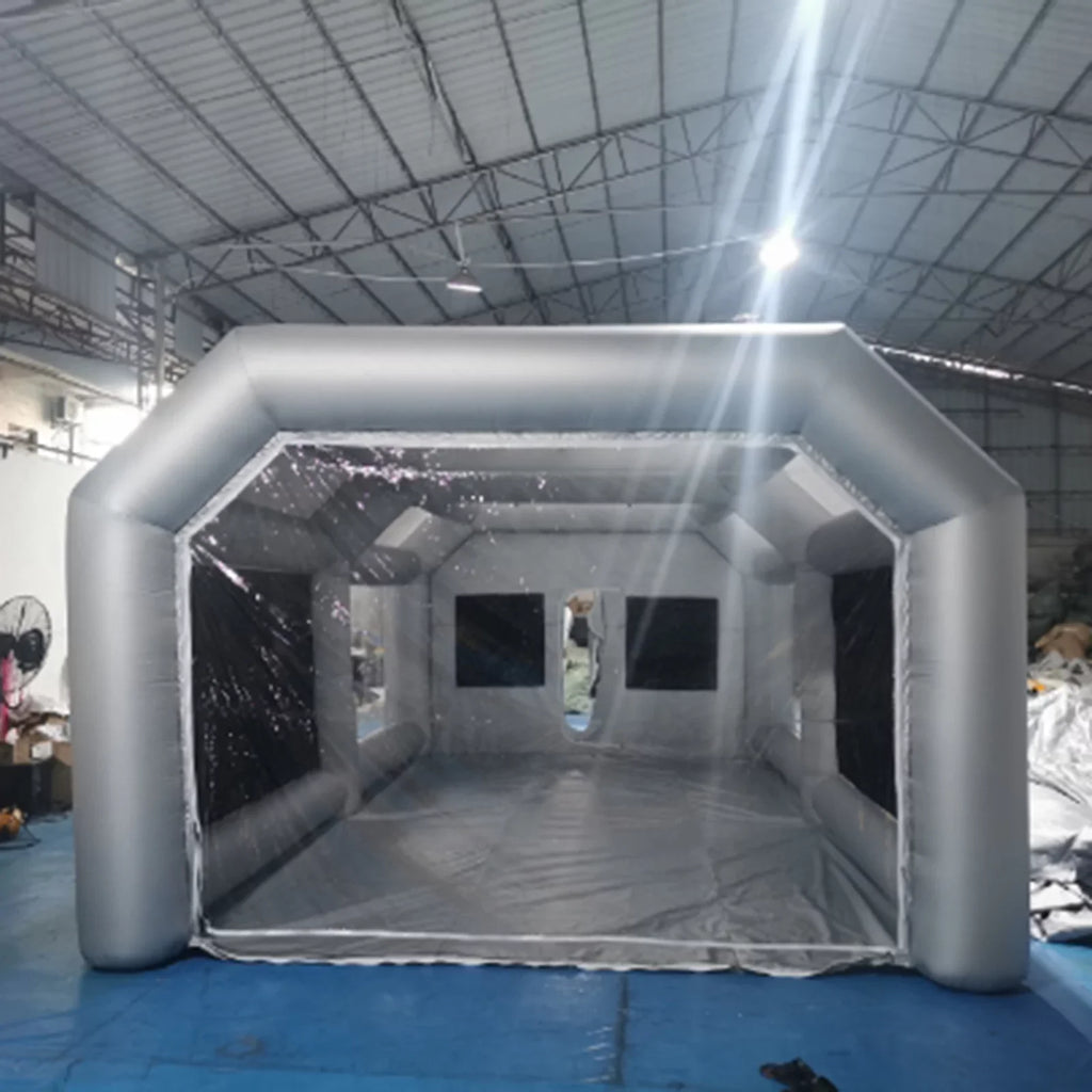 Miumaeov Inflatable Spray Paint Tent Built-in Blower Mobile Portable Giant Paint Spray Booth with Air Filter System and Transparent PVC Windows Inflatable Spray Paint Booth 26x13x10ft