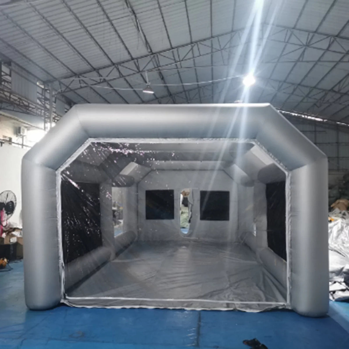 Miumaeov Inflatable Spray Paint Tent Built-in Blower Mobile Portable Giant Paint Spray Booth with Air Filter System and Transparent PVC Windows Inflatable Spray Paint Booth 26x13x10ft