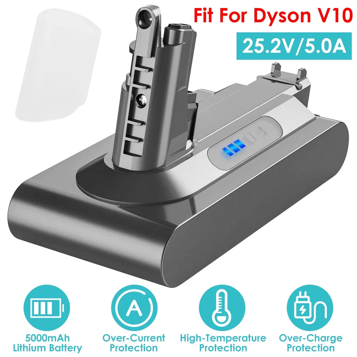 5.0Ah 25.2V Replacemen for V10 Battery iMounTEK 5000mAh Li-ion Battery Compatible with SV12 Dyson Cyclone V10 Absolute Fluffy