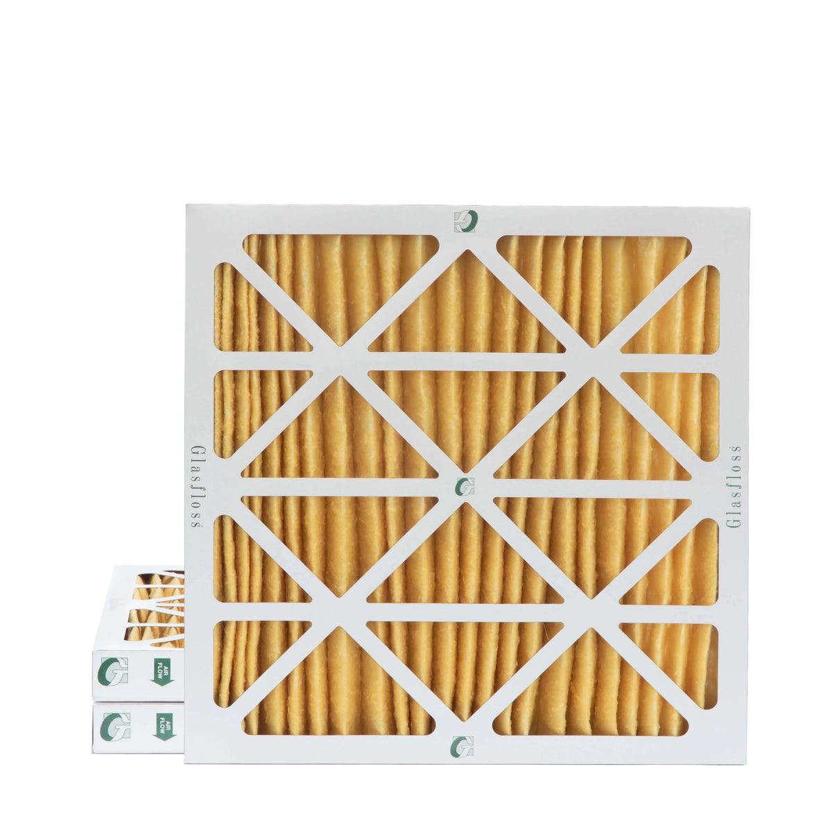 3 Pack of 24x24x2 MERV 11 Pleated 2" Inch Air Filters by Glasfloss. Actual Size: 23-3/8 x 23-3/8 x 1-3/4