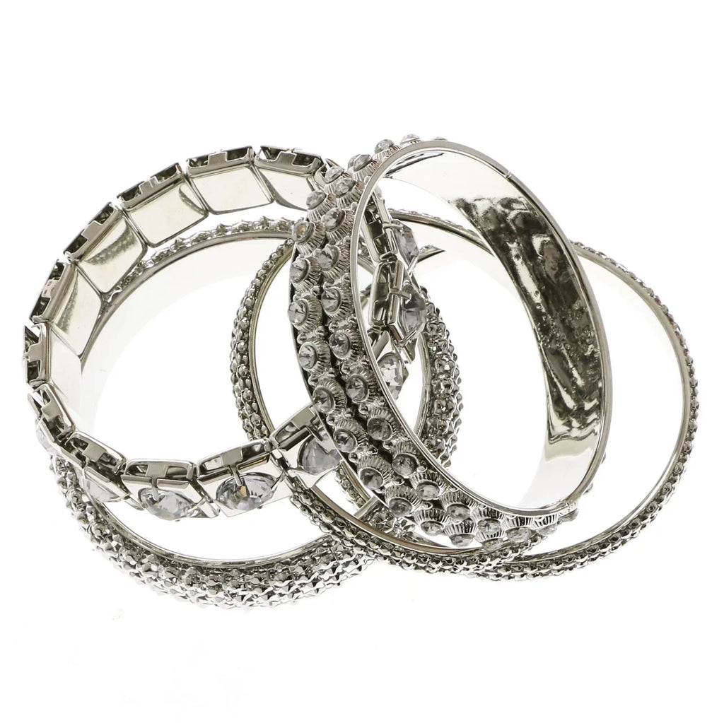 Erica Lyons Pattern Bracelet Set Silver-Tone