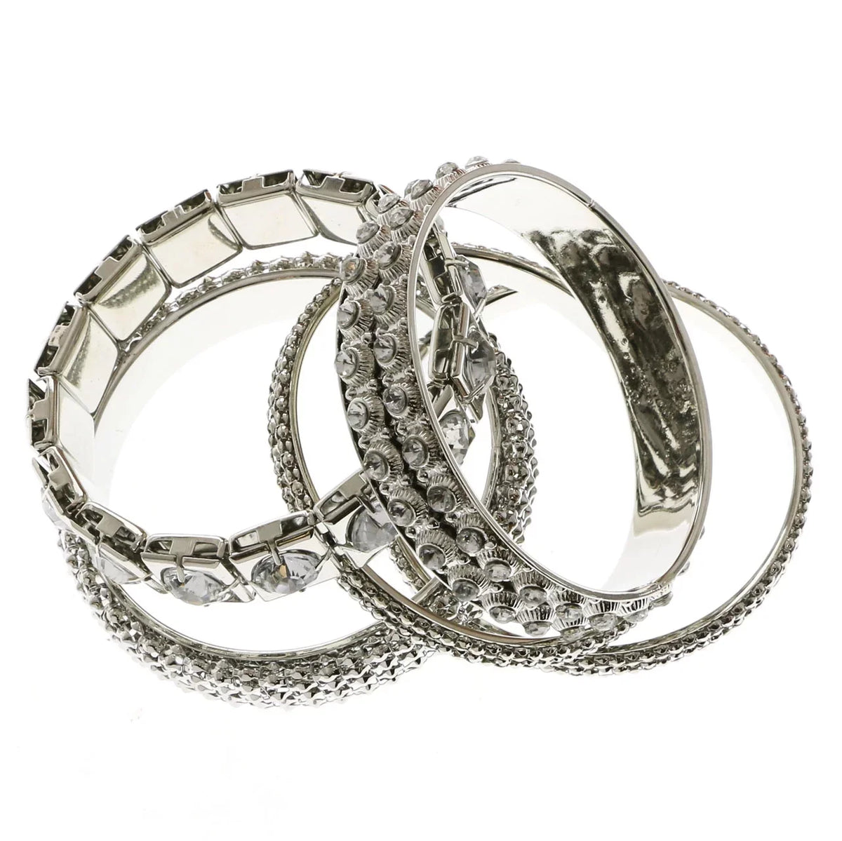 Erica Lyons Pattern Bracelet Set Silver-Tone