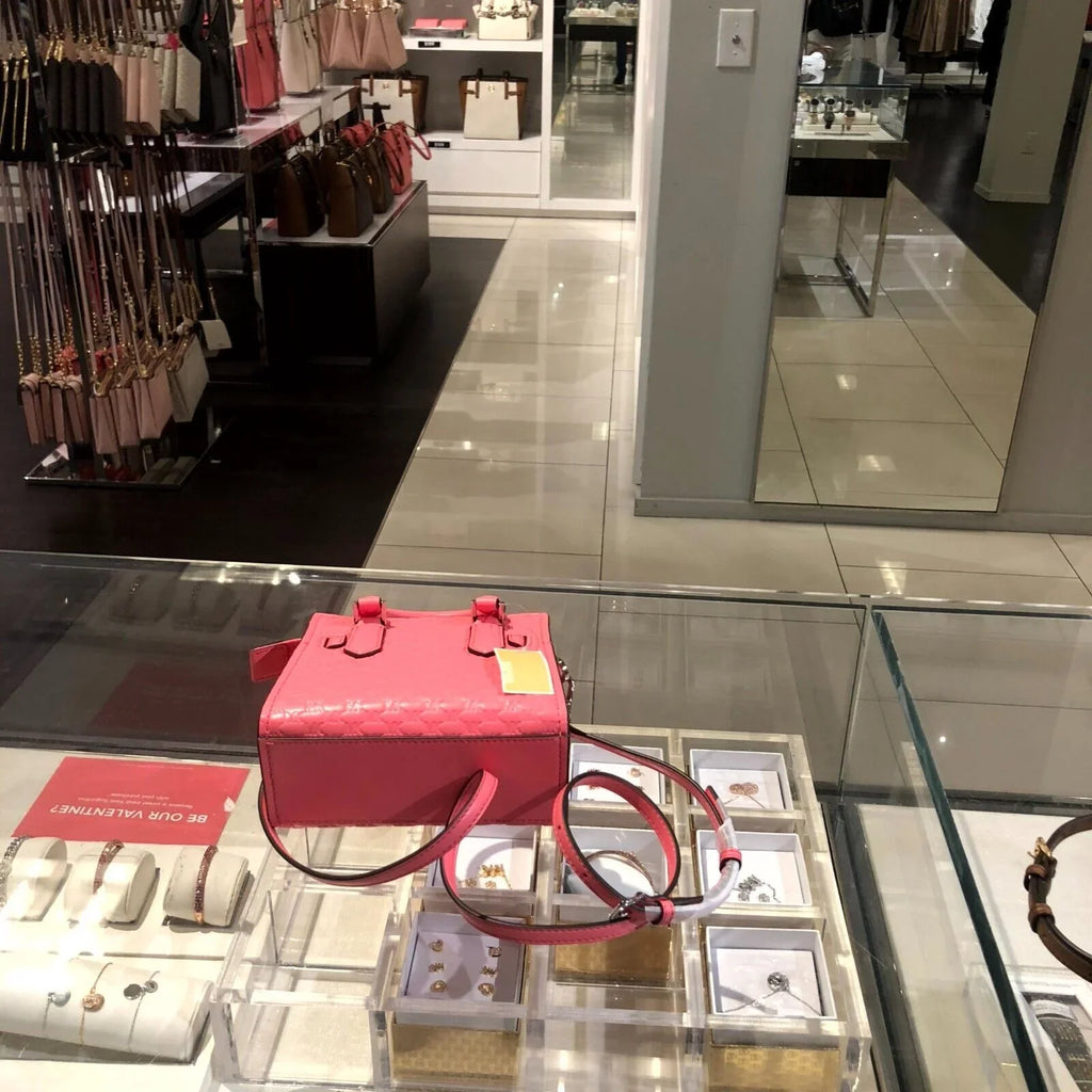 Michael Kors Hamilton XS MINI Satchel Shoulder Crossbody Bag PVC Vegan Tea Rose