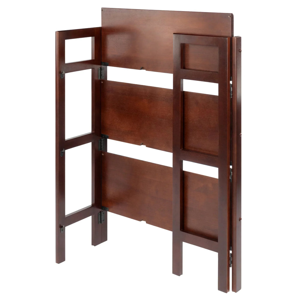 Winsome Timber Terry 3-Tier Foldable Shelf, Stackable, Walnut Finish
