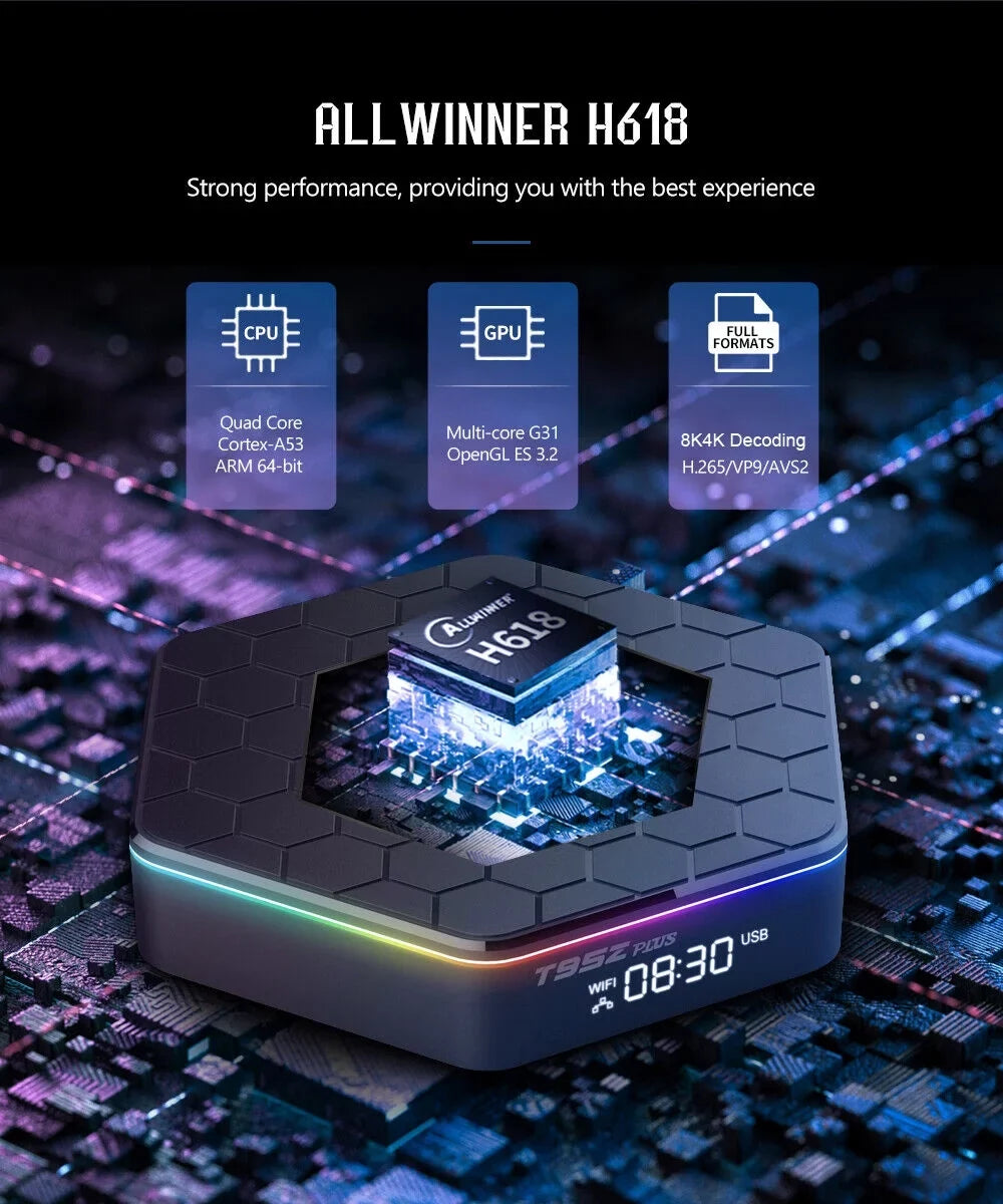 Jahy2Tech Quad Core 8K HD Video 64GB Memory 6K Stream Player 2023 T95Z Plus Smart Android 12.0 TV Box