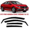 Voron Glass in-Channel Extra Resilient Rain Guards for Honda Civic 2016-2021 Sedan, Window Deflectors, Vent Window Visors, 4 Pieces - 200508