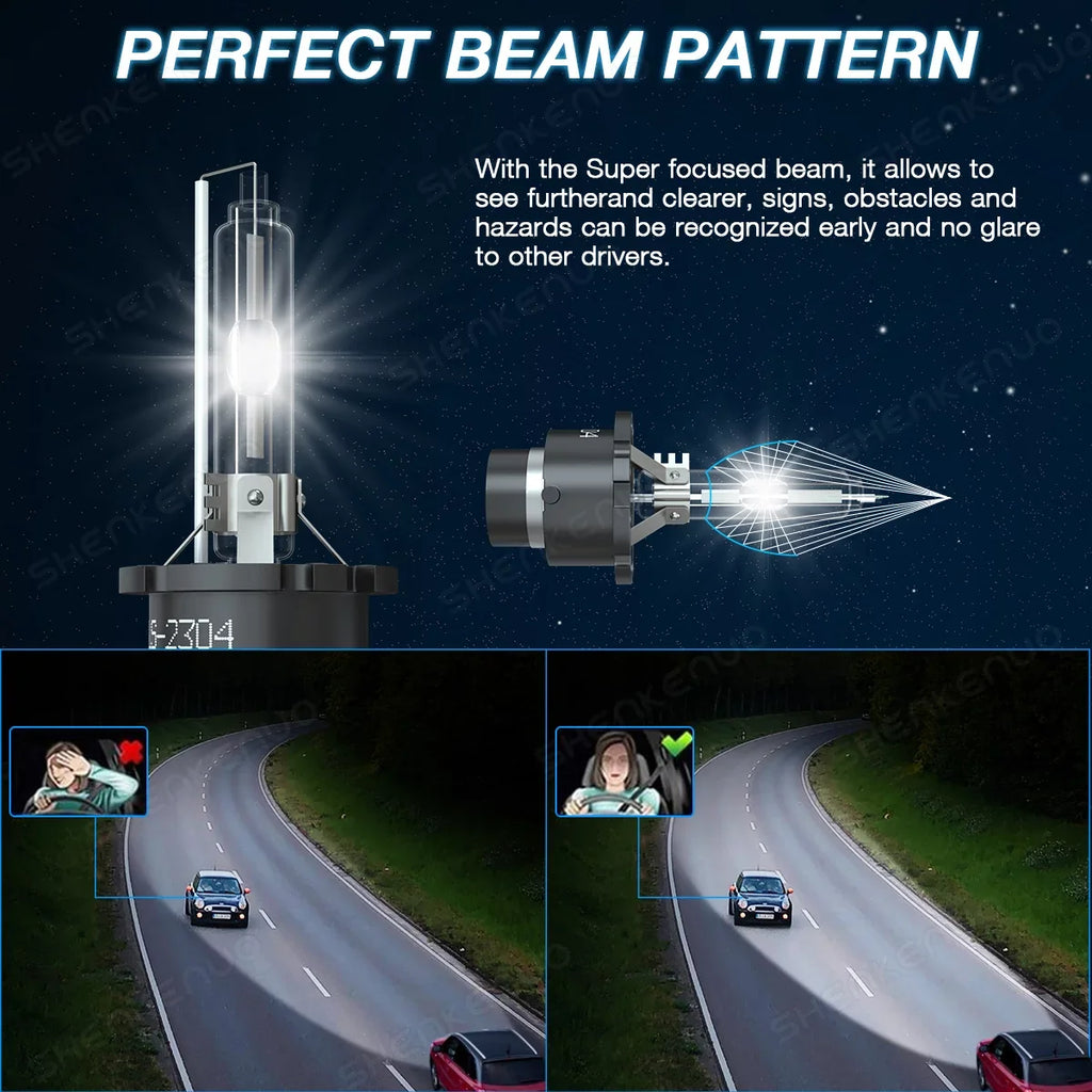 2pcs D4S Xenon HID Headlight Bulbs for Subaru Outback 2015-2017 Low Beam Headlamp 6000K White