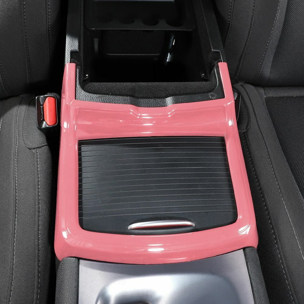 Teledu Inner Central Console Cup Holder Panel Trim Protection + Pink