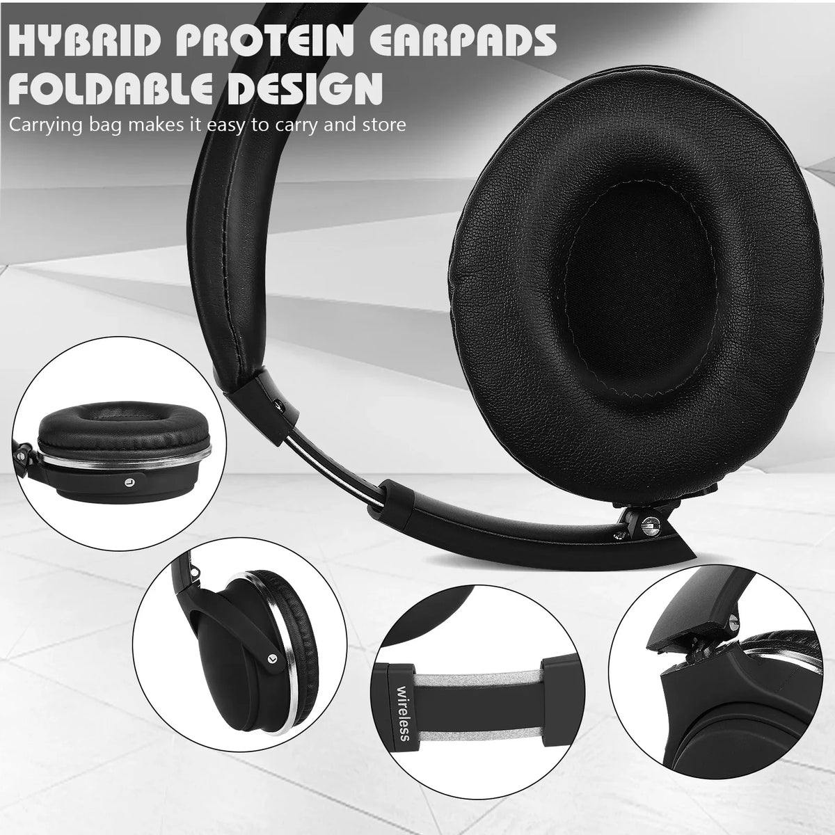 UrbanX UX35 Wireless Bluetooth Stereo Earphones with High Resolution Audio, Deep Bass, Superior Convenience Over The Ear Headphones with Mic for HTC Desire 10 Lifestyle Phone Call Support
