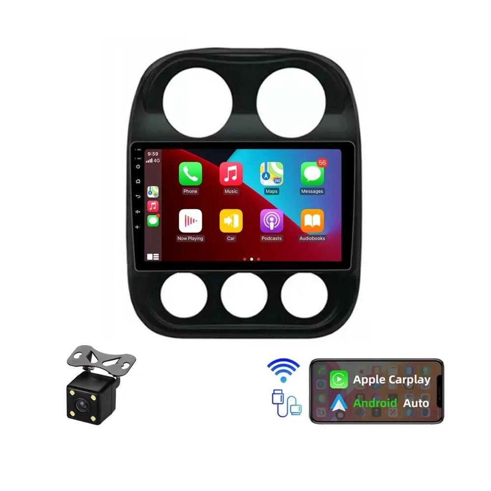 JMANCE Car GPS Radio for Jeep Compass Patriot 2010-2017 Android 10 Player 10.1" Sat Nav Stereo 2+32GB