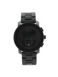 Movado Bold 43mm Steel Plastic Resin Black Dial Quartz Mens Watch 3600048