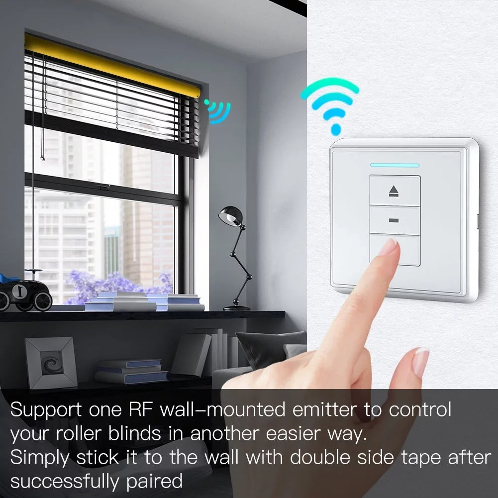 Lepmerk Automatic 25mm Smart Tubular Roller Blinds Motor Battery Powered Built-in Receiver RF433 Remote Control for 38mm Tube Smart App Wireless Remote Control Voice Control with Home