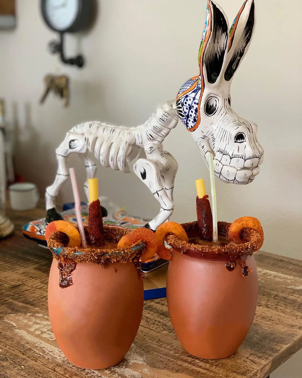 Alondra's Imports Handcrafted, Natural Clay Cups From Mexico (Cantaritos Mexicanos, Fiesta Mexicana) for Hot & Cold Beverages (Cocktail Glasses for Tequila, Margaritas, Mojitos & More), Set of 8