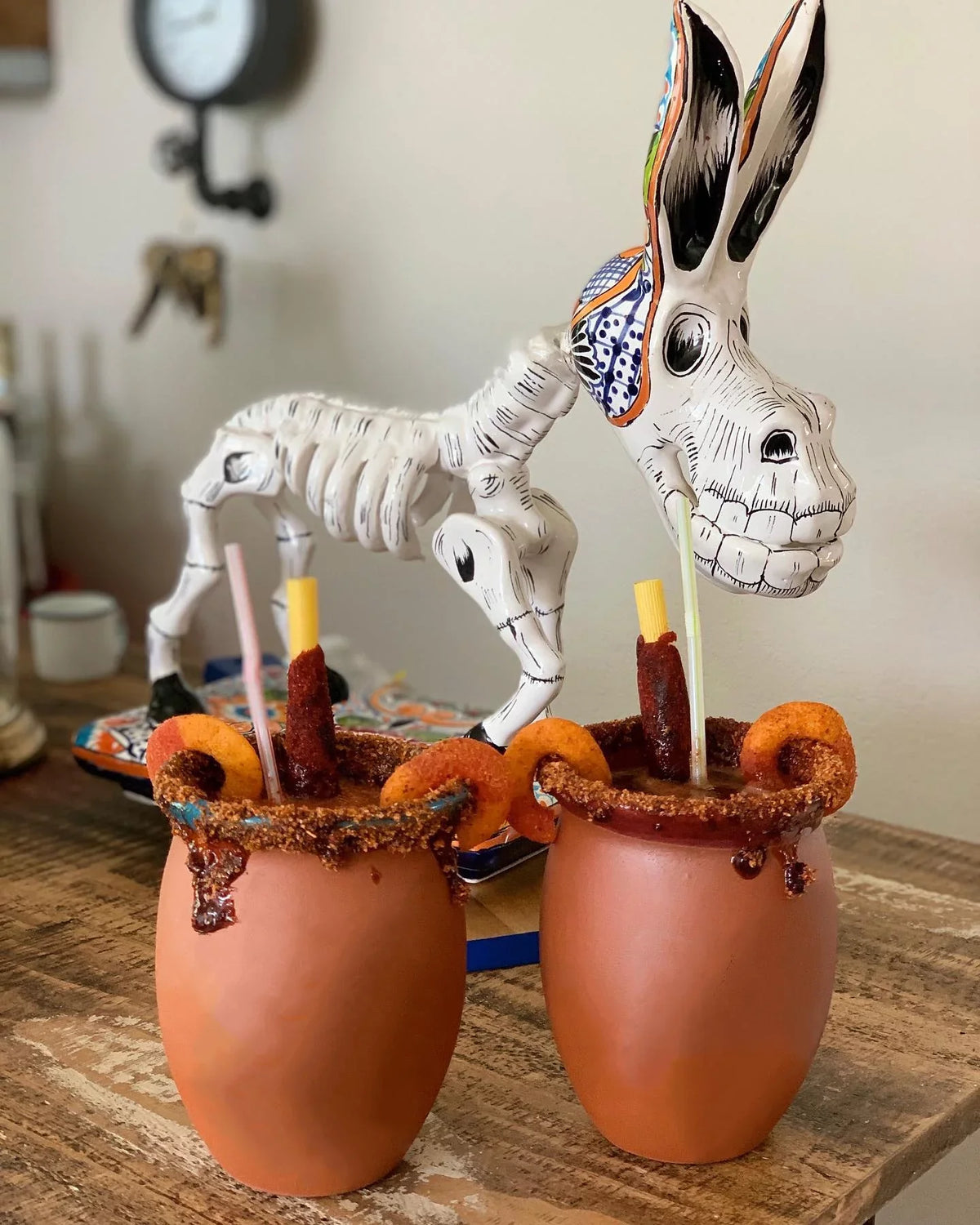 Alondra's Imports Handcrafted, Natural Clay Cups From Mexico (Cantaritos Mexicanos, Fiesta Mexicana) for Hot & Cold Beverages (Cocktail Glasses for Tequila, Margaritas, Mojitos & More), Set of 8