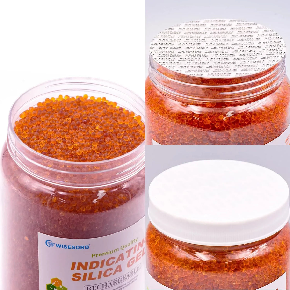 Wisesorb 12LBS Orange Premium Indicating Silica Gel Desiccant Beads, Indicating Silica Orange to Dark Green, Reusable Silica Gel for Storage, Drying Desiccant Dehumidifier