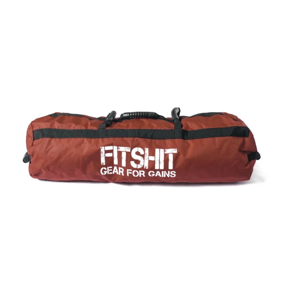FITSHIT Heavy Duty Red Medium Sandbag for Fitness Workout. Excellent for Weightlifting, Powerlifting, Bodybuilding, Training, and Gym Workouts {sand not included}