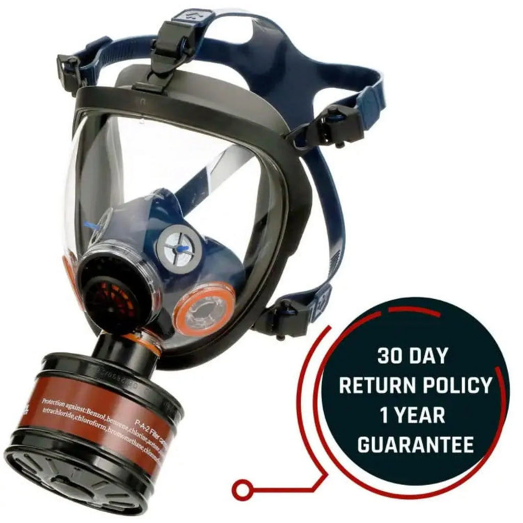 ST-100X Full Face Survival Respirator Gas Mask with Organic Vapor and Particulate Filtration