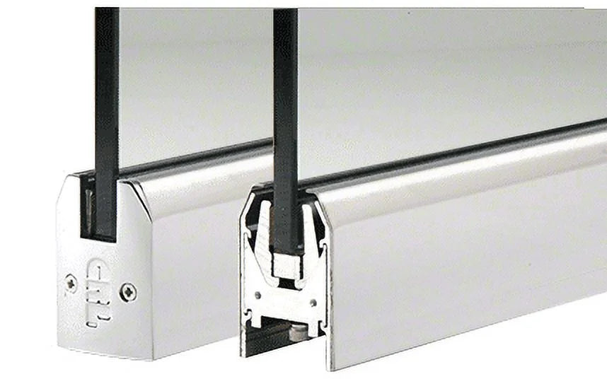 CRL DR2TPS12P Polished Stainless 1/2" Glass Low Profile Tapered Door Rail Without Lock - 8" Patch
