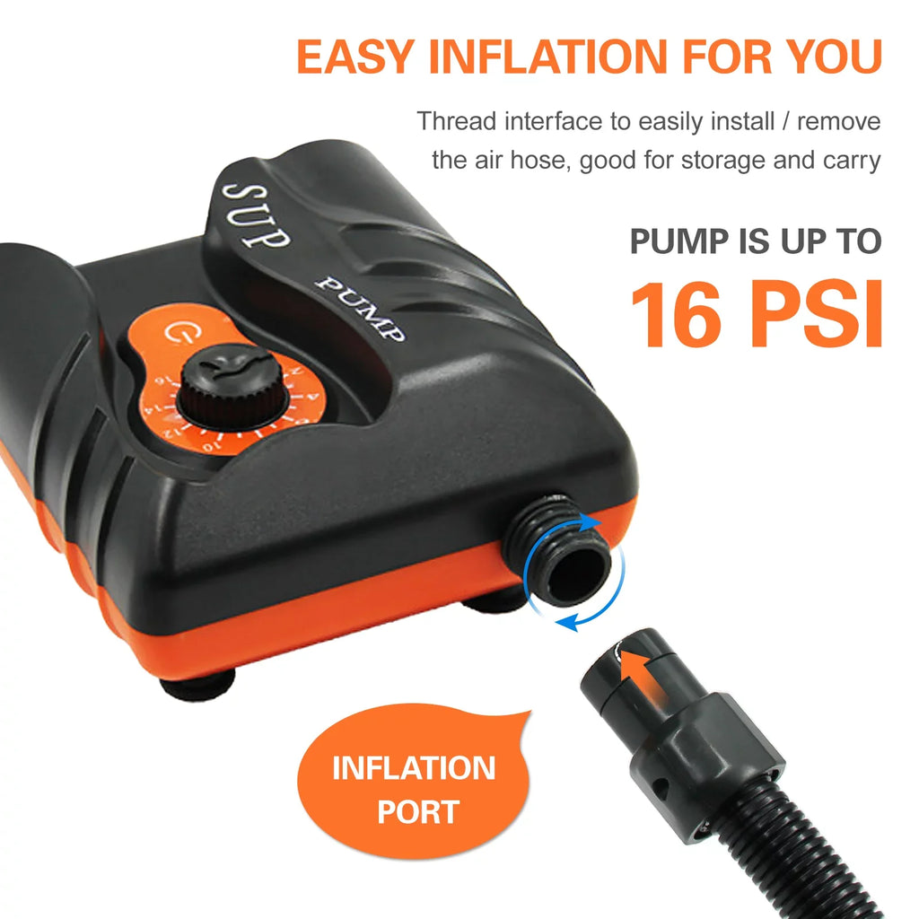 Goolrc Inflation Pump 16 PSI Electric Air Pump with 6PCS Nozzles for Inflatables and Boats