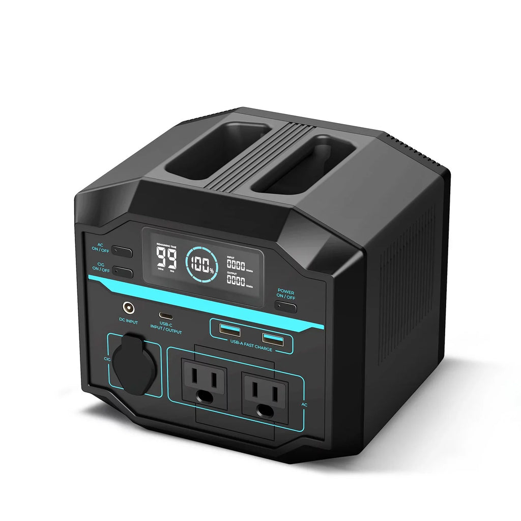 Renogy Portable Power Station 222Wh Solar Generator 2 120V/200W AC Outlets, 60W USB-C PD Output, Lightweight Lithium Backup Battery Pass-Through Charging for Outdoor Camping Home Emergency