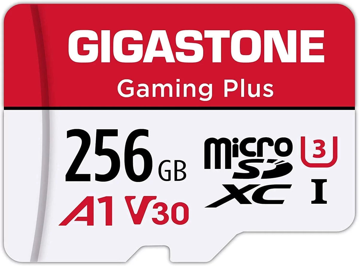 Gigastone 256GB Micro SD Card, Gaming Plus, A1 V30, for Nintendo Switch, High Speed 100MB/s, 4K Video Recording, compatible with Nintendo Switch Dash Cams GoPro Cameras