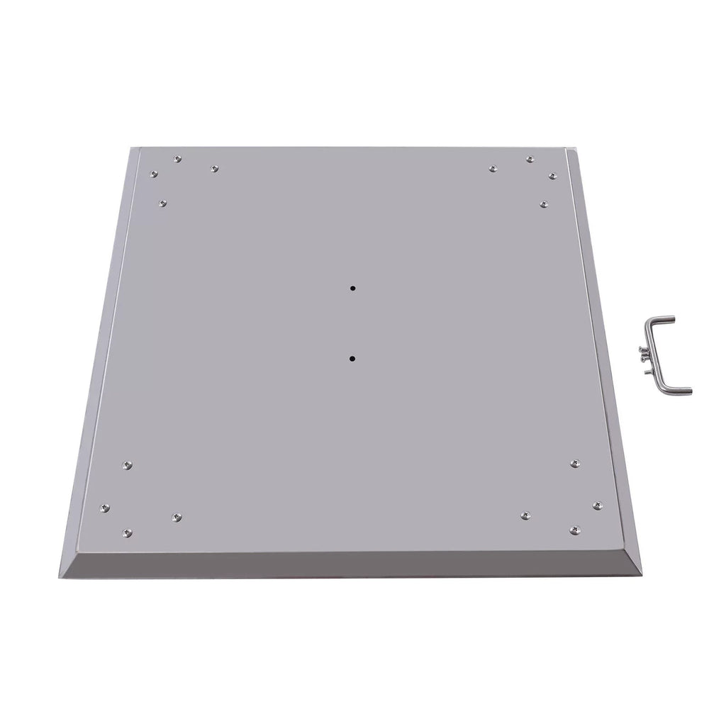 Miumaeov Square Fire Pit Burner Shield to Push Heat Down and Out Fire Pit Heat Deflector 24*24in with Foldable Legs Stainless Steel