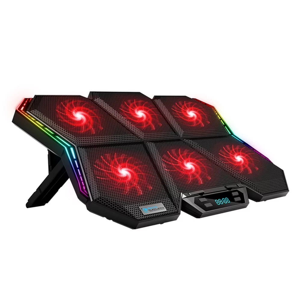 COOLCOLD K40 Laptop Cooler Stand with 6 Fans, Adjustable Wind Speed, and Mute Pattern