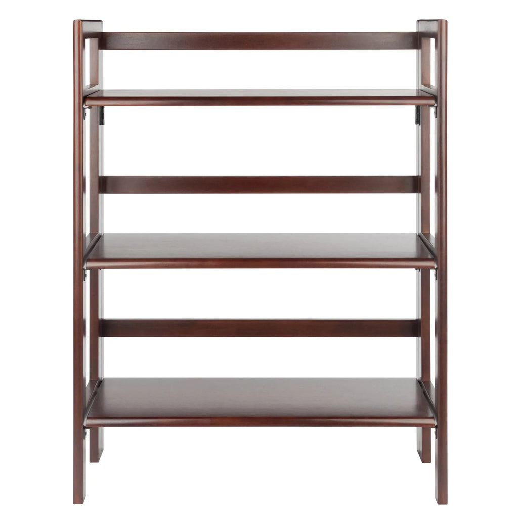 Winsome Timber Terry 3-Tier Foldable Shelf, Stackable, Walnut Finish