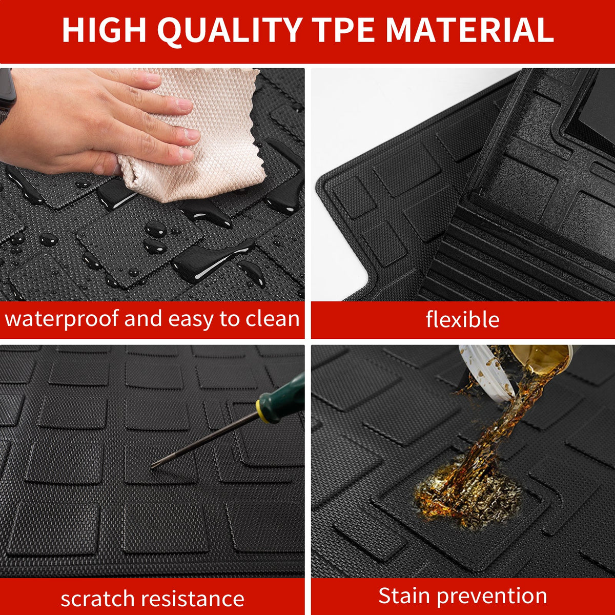 Back Seat Protection Compatible with 2019-2023 Jeep Cherokee Trunk Mat Cargo Liner Cargo Mat TPE All Weather Back Seat Protection Protector 2022 Cherokee Accessories (Backrest Mats)