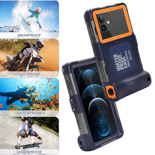 UrbanX Professional [15m/50ft] Swimming Diving Surfing Snorkeling Photo Video Waterproof Protective Case Underwater Housing for Lenovo K8 Note And all Phones Up to 6.9 Inch LCD with Lanyard