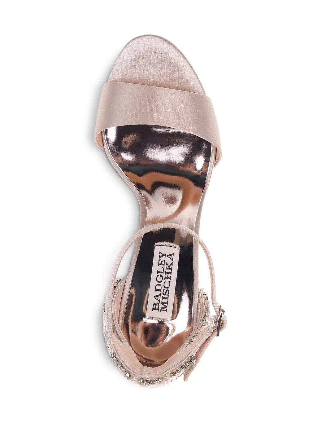 BADGLEY MISCHKA Womens Beige Embellished Ankle Strap Seina Round Toe Block Heel Buckle Dress Heeled Sandal 10 M