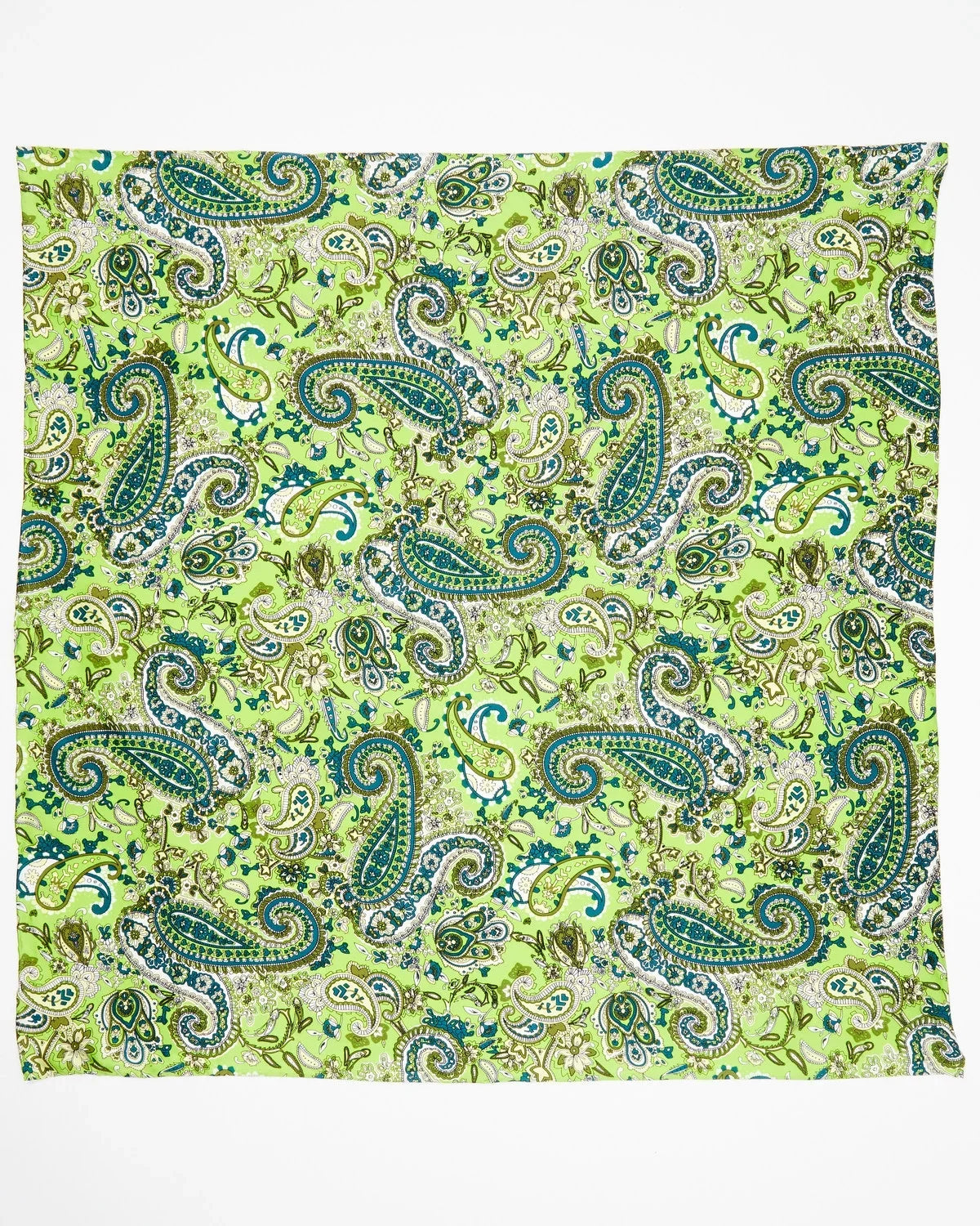 M & F Western Men's Paisley Silk Wild Rag Lime One Size
