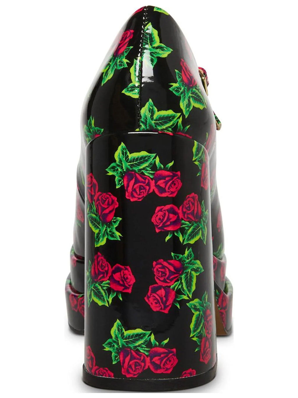 BETSEY JOHNSON Womens Black Floral 2" Platform Mary Jane Adjustable Blondie Round Toe Block Heel Buckle Dress Pumps Shoes 10 M
