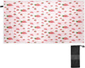 Bestwell Red Strawberry Pink STRI Beach Towel Oversized Towel Blanket, Thin Lightweight Microfiber Sand Free Quick Dry Towel, 30”X60” Multipurpose Pool Bath Yoga Swim Shower Towel