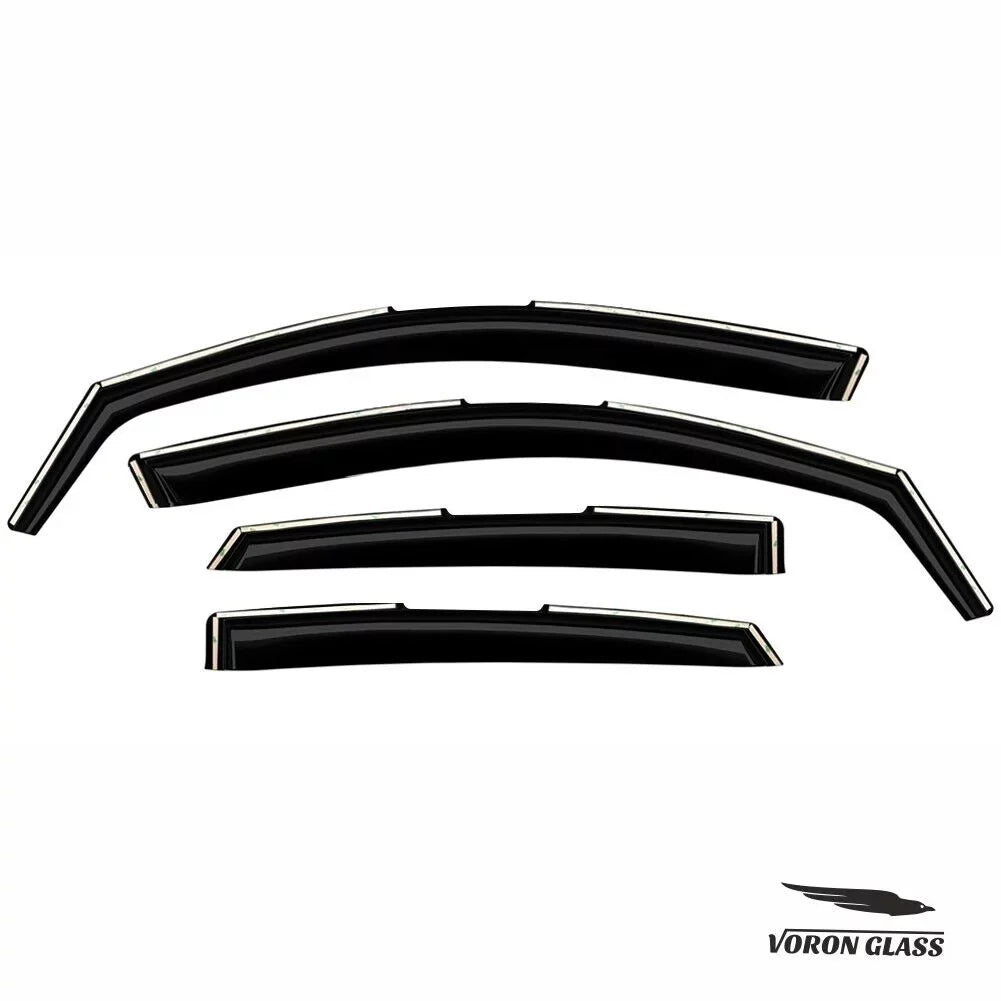 Voron Glass in-Channel Extra Resilient Rain Guards for Honda Civic 2016-2021 Sedan, Window Deflectors, Vent Window Visors, 4 Pieces - 200508
