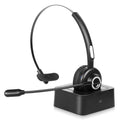 Ease Bluetooth Headset, UX-M97 Wireless Headset with Microphone, Wireless Cell Phone Headset with Noise Isolation Mic Charging Base Mute Function for Lenovo K8 With Charging Dock