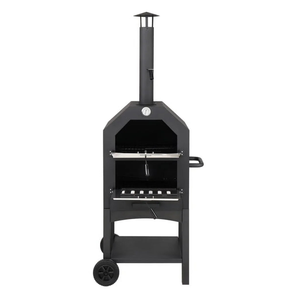 Fithood Outdoor Timber Fired Pizza Oven with Pizza Stone, Pizza Peel, Grill Rack, for Backyard and Camping