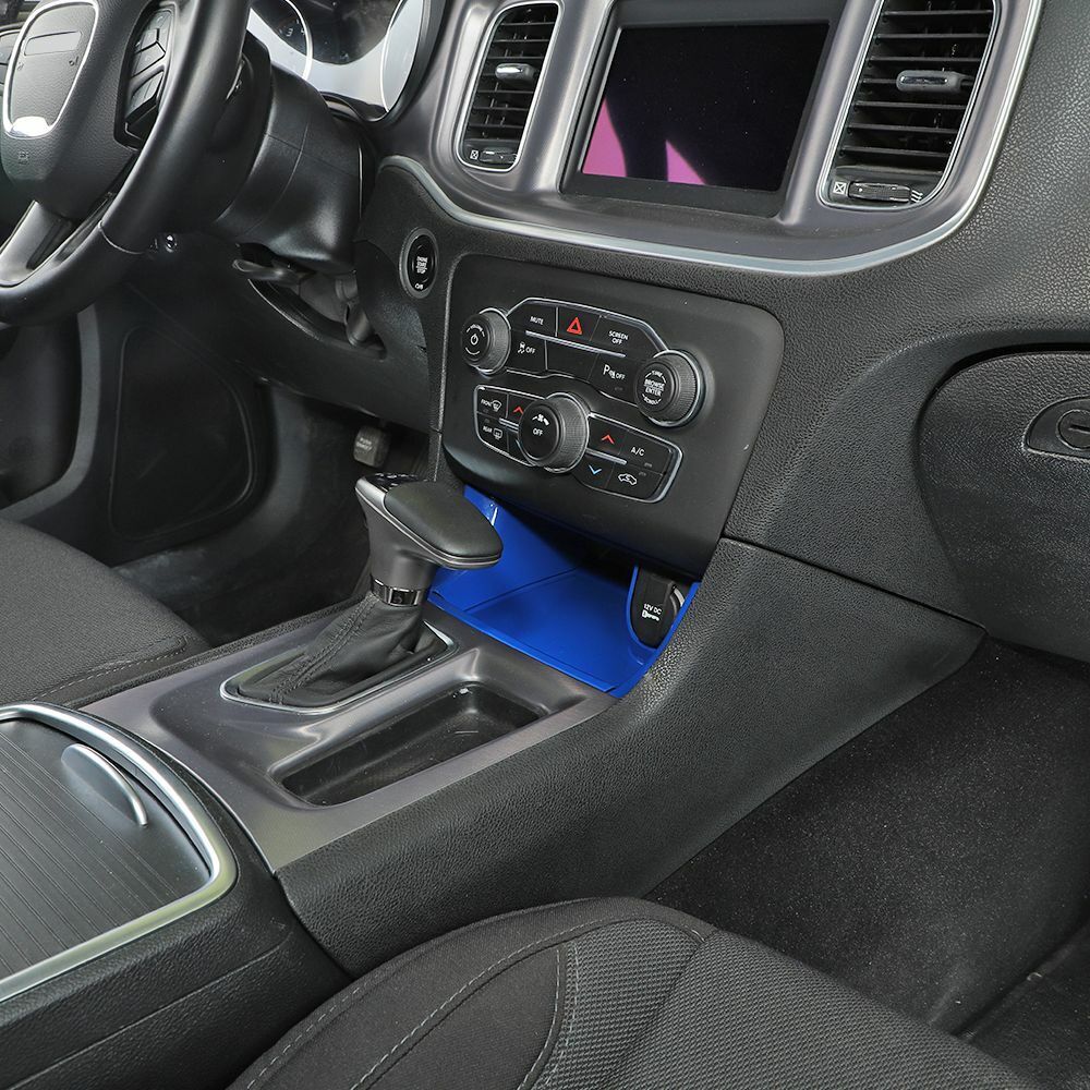 Teledu Blue ABS Center Console Gear Shift Storage Trim Panel