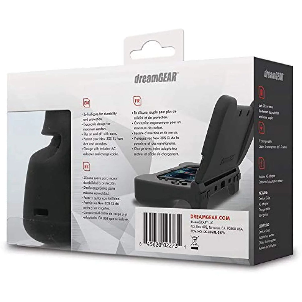 Dreamgear Power Play Kit Accessories: Compatible With Nintendo New 3Ds Xl, 3-In-1 Bundle, Soft Ease Grip Case, Charging Cable, Ac Adapter, Black