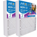 20x20x5 Air Filter MERV 13 Comparable to MPR 1500 - 2200 & FPR 9 Compatible with Air Bear 255649-103 Premium USA Made 20x20x5 Furnace Filter 2 Pack by AIRX FILTERS WICKED CLEAN AIR.