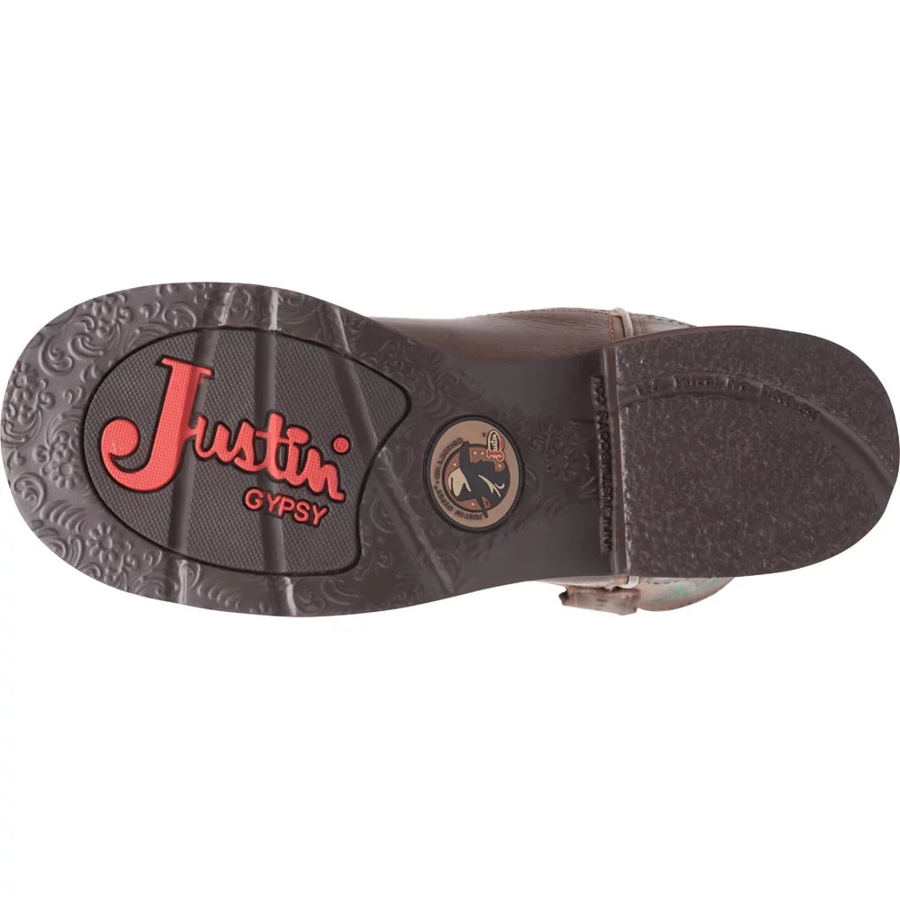 Justin Boots Womens Gemma Round Toe Casual Boots Mid Calf Low Heel 1-2"