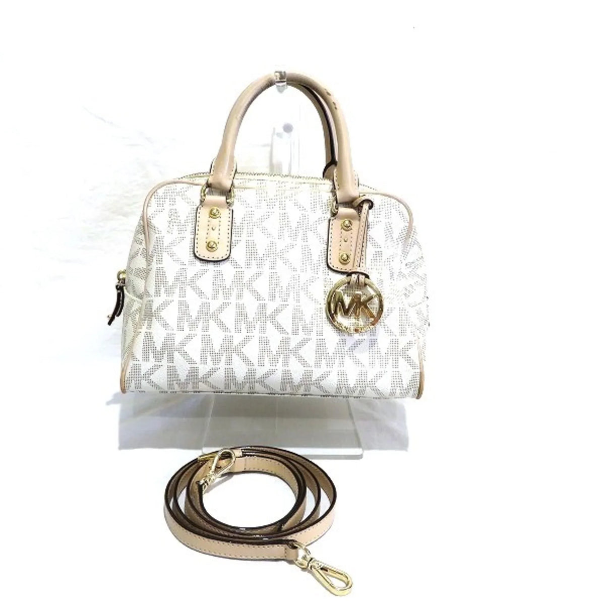Pre-Owned Michael Kors MK Signature Small Satchel 2WAY Bag Shoulder Boston Women (Good)