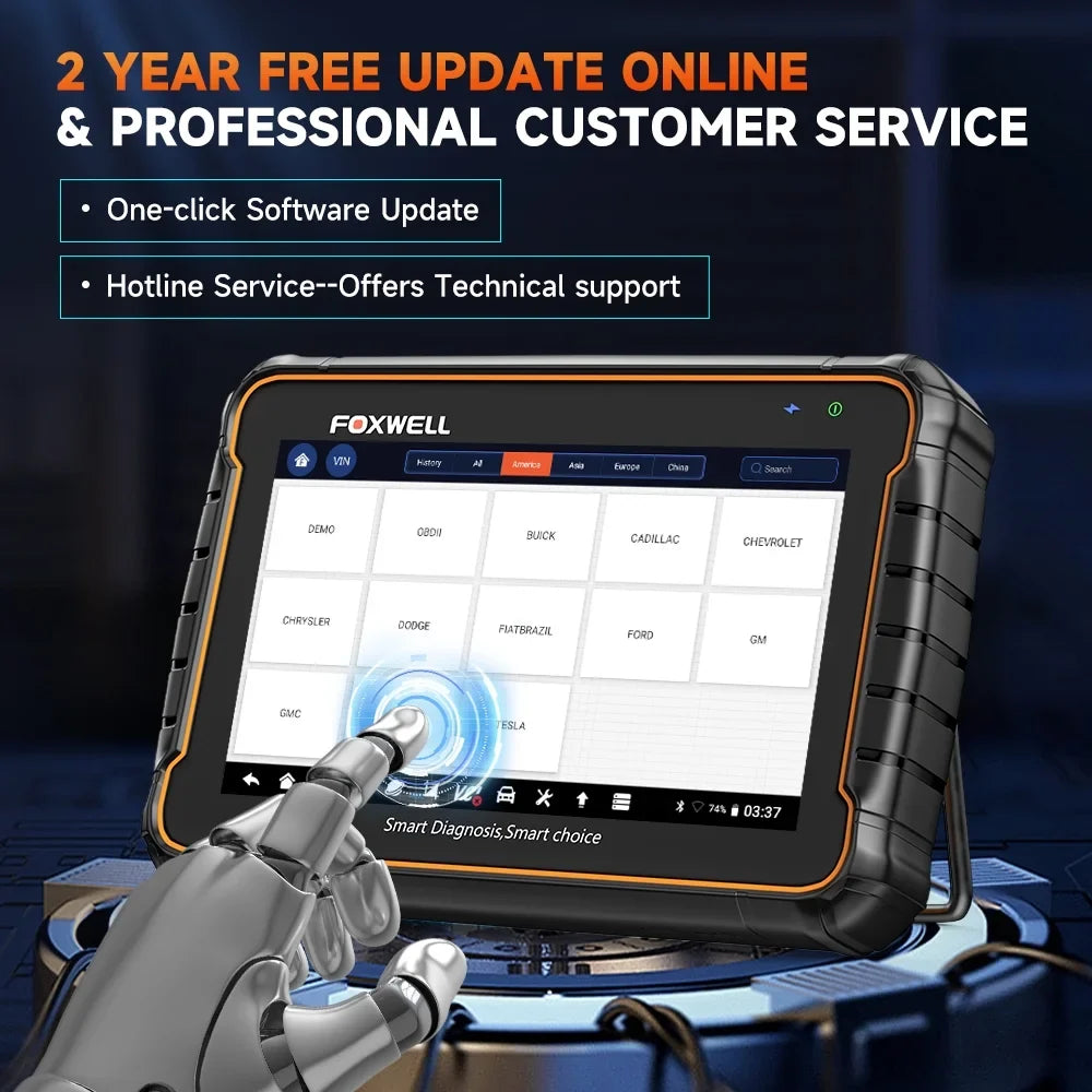 Foxwell GT60 Wireless Bluetooth Automotive Bi-directional Diagnostic Scanner 24+ Maintenance Services Full System OBD2 Scanner Code Reader for 12V Cars, EOBD OBD Scan Tool Vehicle Analyzer with Bag